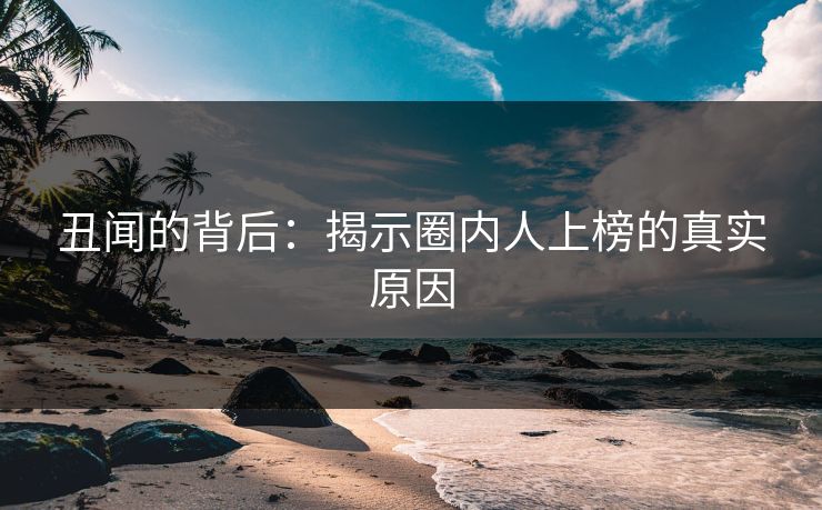 丑闻的背后：揭示圈内人上榜的真实原因