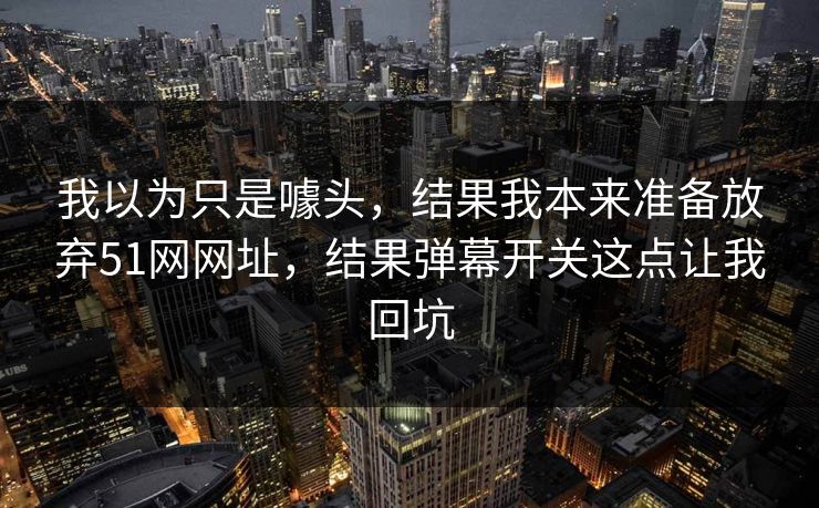 我以为只是噱头，结果我本来准备放弃51网网址，结果弹幕开关这点让我回坑