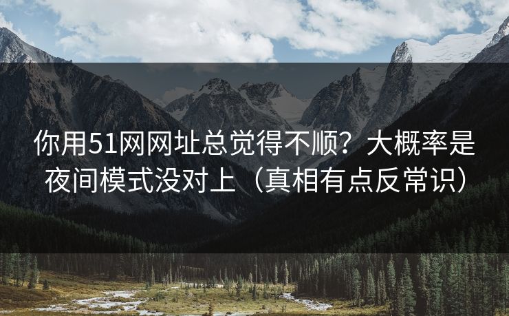 你用51网网址总觉得不顺？大概率是夜间模式没对上（真相有点反常识）